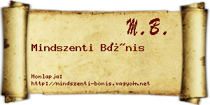 Mindszenti Bónis névjegykártya